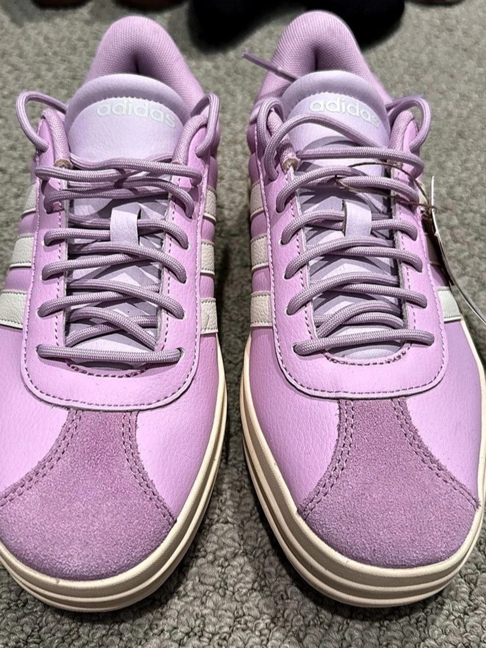adidas Court Bold Sneakers purple and cream NWT US 7